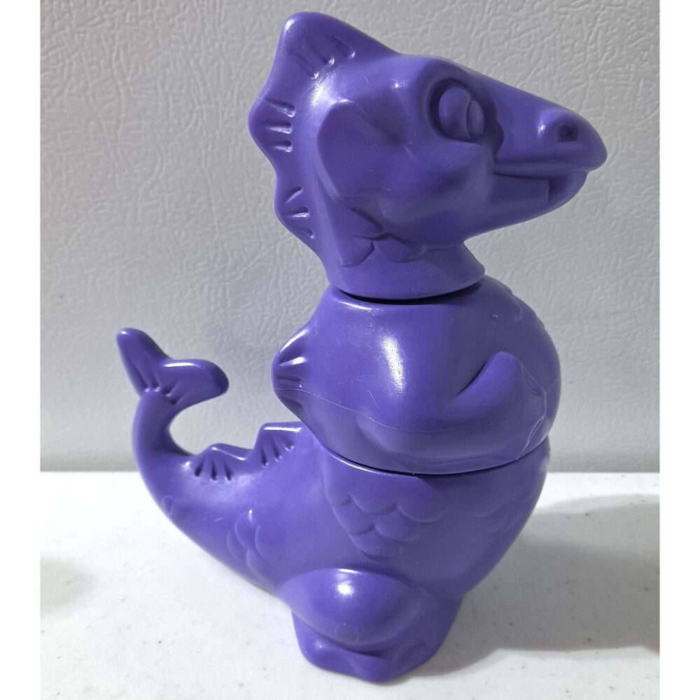 Vintage 1992 Tupperware Purple Dragon Dinosaur Stackable